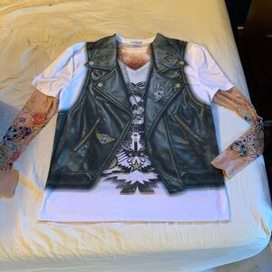 Costume shirt biker with tattoos. Men’s medium.